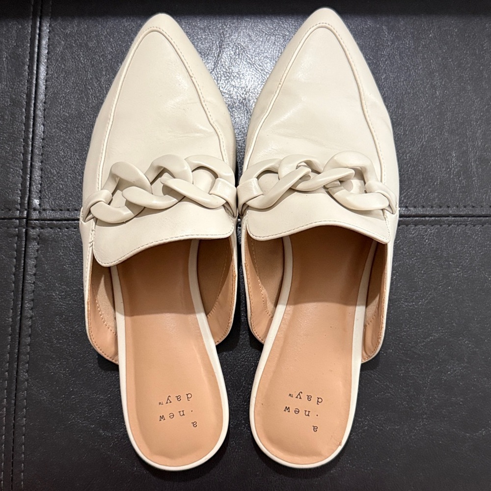 A New Day Women's White Chain Mules - Picture 2 of 4